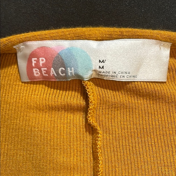 Free People Mustard Yellow Lace-Up A-Line Dress - Picture 2 of 5